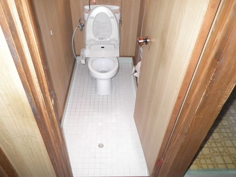 <p>トイレも床がタイルで寒々しく段差もありました。</p>